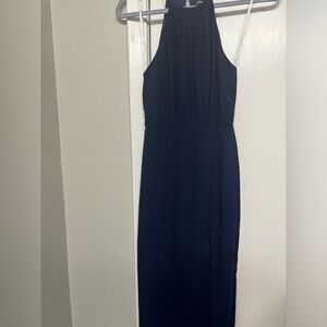 High neck midi dress (navy)